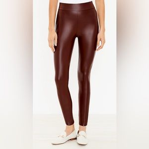 Loft faux leather brown leggings